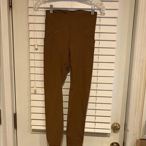 Lululemon 25” Power thru leggings in copper brown
